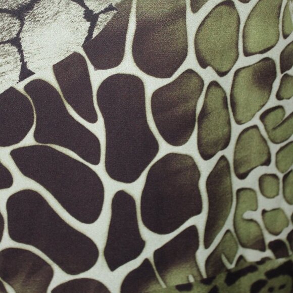 Susan Graver Olive Green Animal Print Blouse - Picture 6 of 8